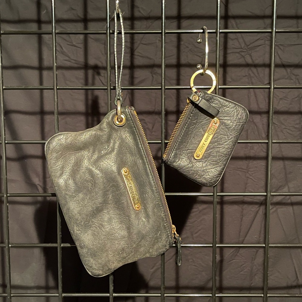 Vintage Leather Juicy Couture wallet and wristlet set